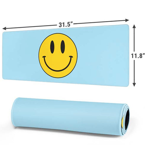 Blue Happy Face Gaming Mouse Pad